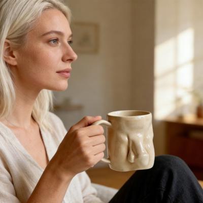 Tazza da Caffè Unica Grande Capacità Tazza in Ceramica Fatta a Mano A Prova di Perdite Tazza per Bevande Calde Fredde Regalo Umoristico per Adulti Uso per Casa Ufficio