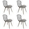 Vidaxl Dining Chairs, 4 Pcs, Brown, Natural Rattan