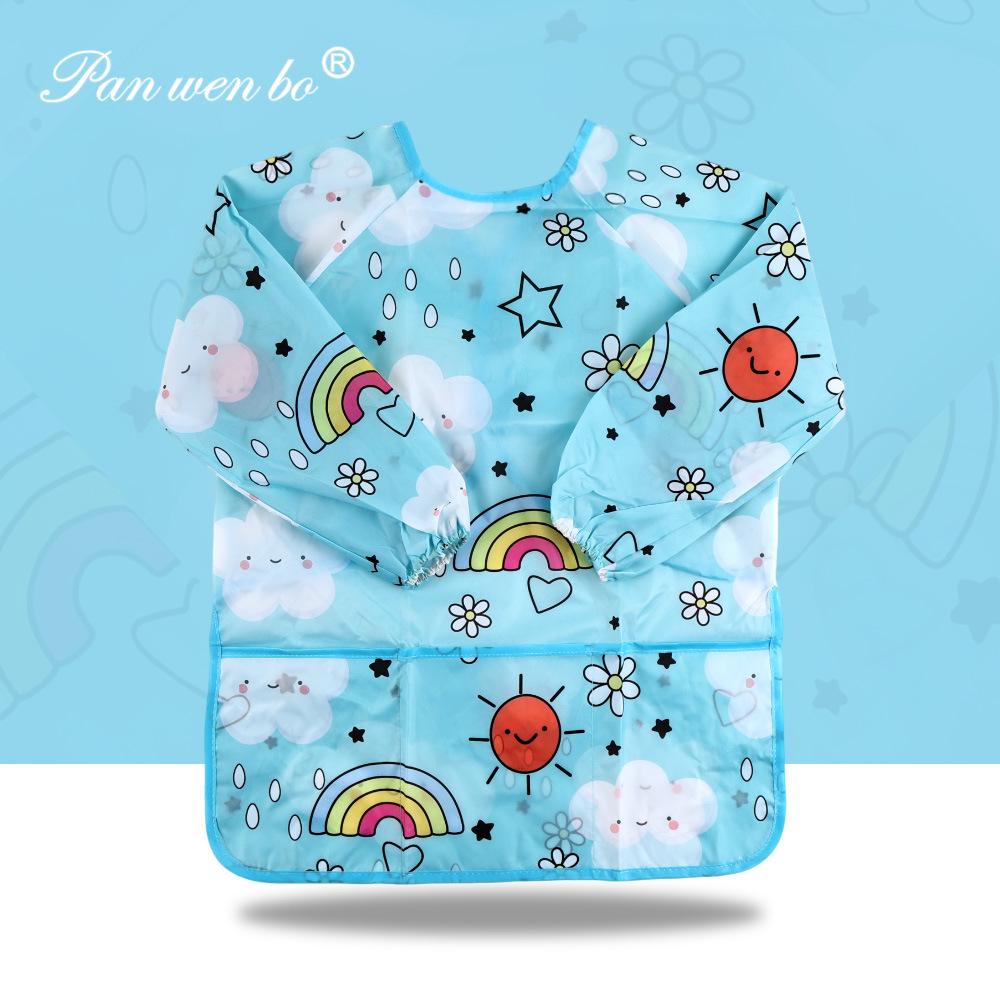 Children's Long-Sleeve Art Smock & Bib - Anti-Stain for Early Education and Kindergarten