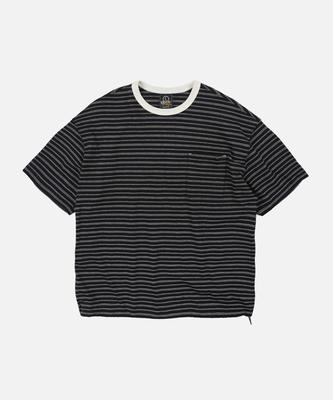 FRIZMWORKS Jacquard Stripe Half Tee _ Black