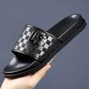 Fashion Summer Fashion Casual Flip Flops for Men New Designer Black Cow Leather Slippers Male High Quality Korean Outwear Slides Men