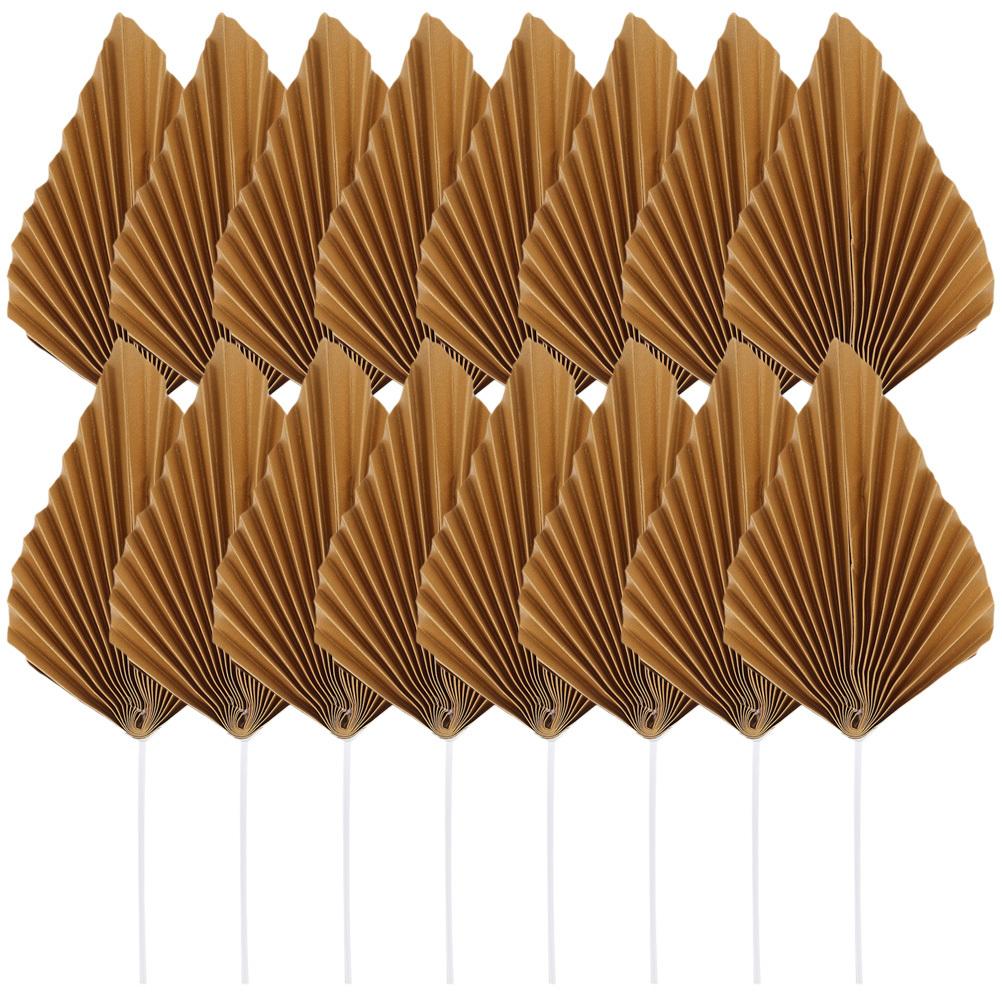 16Pcs Birthday Cake Decor for Girls Women Anniversary Festival Party Dessert Ornament Palm Leaves Cupcake Decoration Picks