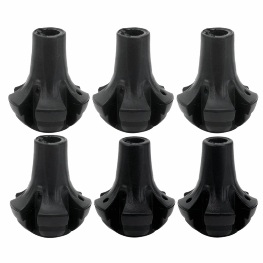 6 Pcs Spherical Hiking Pole Tips Black Hiking Pole Replacement Protectors Walking