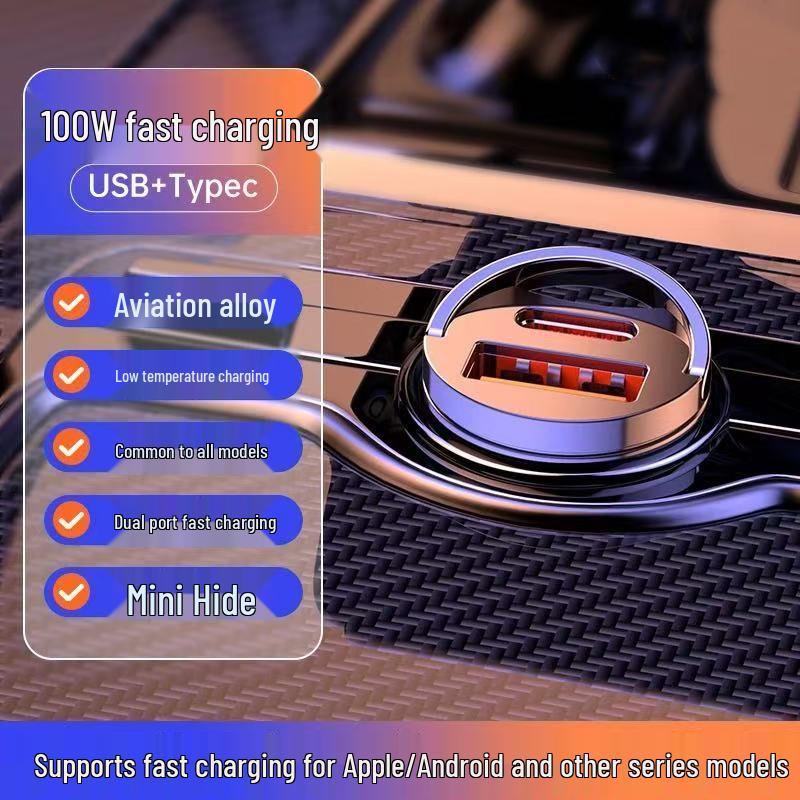 Fast Charging Car Adapter for Huawei, Xiaomi, and Apple - 16W Cigarette Lighter PD Charger