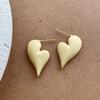 Women Matte Metallic Irregular Heart Drop Earrings Gold Silver Plated Copper Daily Jewelry