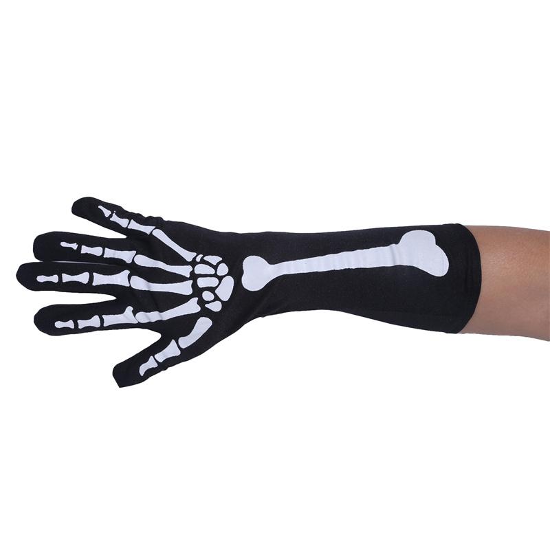 Adult Halloween White Skeleton Gloves Fashion Skull Mitten Ghost Claw Skull Glove Stretch Cosplay Goth Mittens Accessories