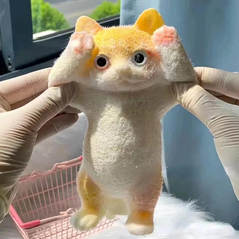 Taba Squishy Cat Toy - Realistic Fluffy Sticky Stress Reliever, Soft Simulation Cat Squeeze Gift for Kids & Adults