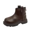 2025 Winter New Children's Martin Boots Fashion Versatile Girls Short Boots Korean Version Simple Girls Leather Boots
