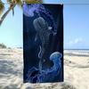 Whale Shark Jellyfish Print Beach Towel Deep Ocean Design Quick Dry Absorbent Microfiber Towel for Ocean Lovers Summer Beach