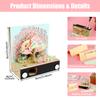 Creative Forest 3D Memo Pad with Pen Holder Acrylic Cover Tear-Away DIY Note Pad Paper Carving Art for Desktop Decoration Gift