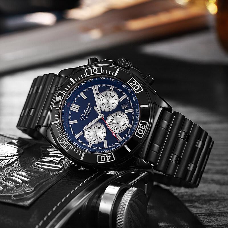 Męski zegarek mechaniczny z automatycznym naciągiem, wielofunkcyjny kalendarz na tarczy, modny sportowy zegarek na rękę dla mężczyzn