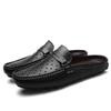 FashionSummer Mens Half Shoes For Men Casual Genuine Leather Loafers Moccasins Breathable Hollow Out Designers Slipon Lazy Slippers Man