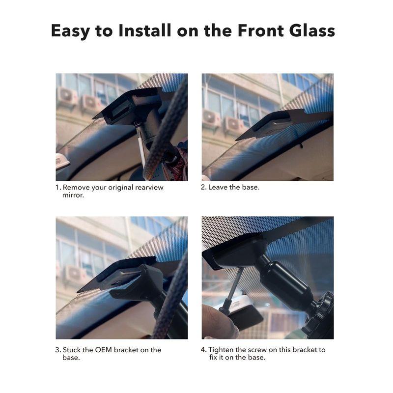 WOLFBOX OEM Bracket for Mirror Dash Cam 12 Inch Mirror Dash Cam Mount Bracket Arm for Car DVR Instead of Strap