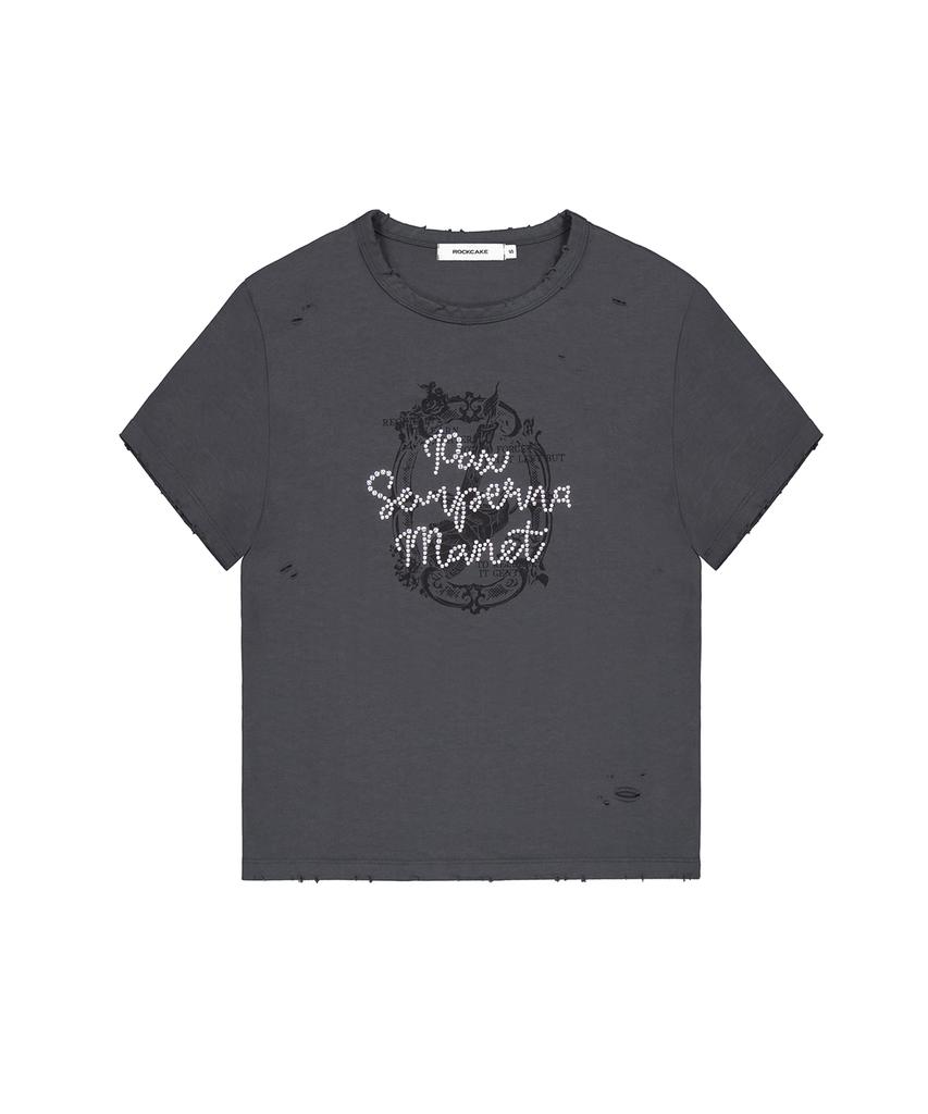 ROCKCAKE Semperna Hotfix Crop Top - Charcoal