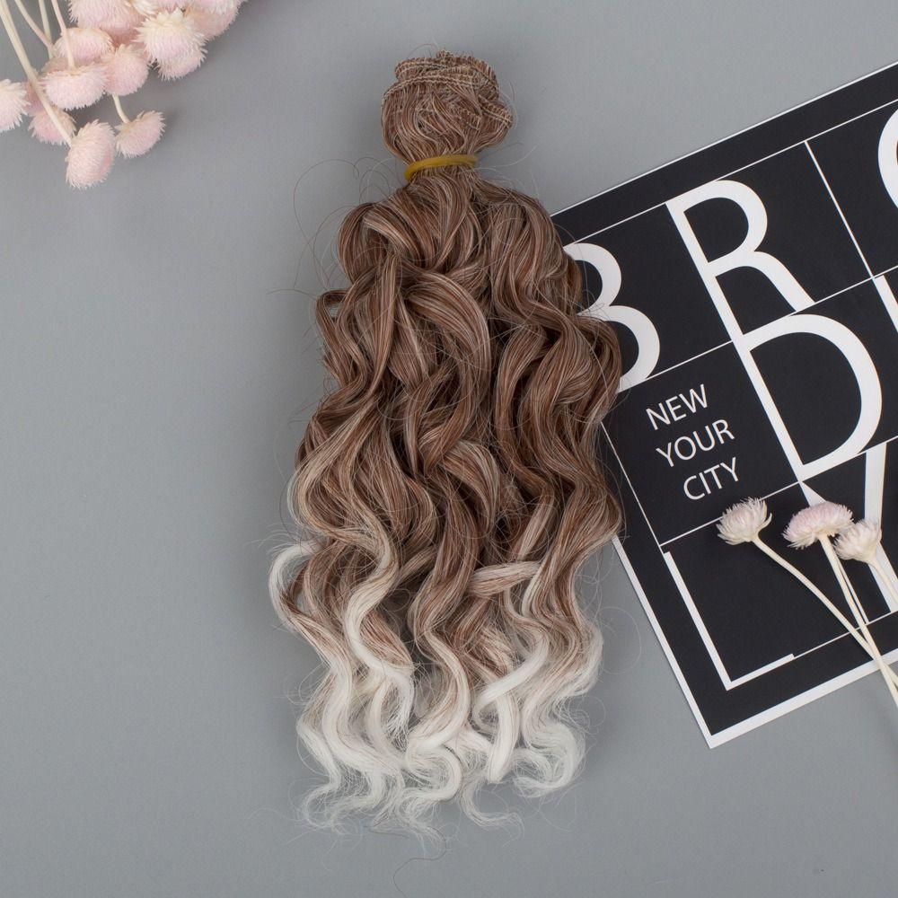 

Doll Wig 15*100cm Gold Brown High-Temperature Doll Curly Wigs Doll Hair Doll Periwig Doll Hair Wig auburn