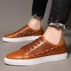 Men's Shoes Summer Business Board Shoes Men's Genuine Leather Crocodile Pattern Casual Shoes European Station Dress Large Size Leather Shoes Men