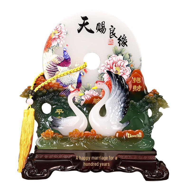 Century of Harmony Wedding Ornament: Elegant Gift for Friends & Newlyweds - Perfect for Living Room, Entrance, or Wine Cabinet Décor