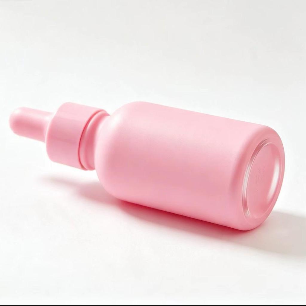 Sandblasted Pink Light-Blocking Glass Bottles: 20ml, 30ml, 50ml – Ideal for Cosmetics, Essential Oils, and Aromatherapy.