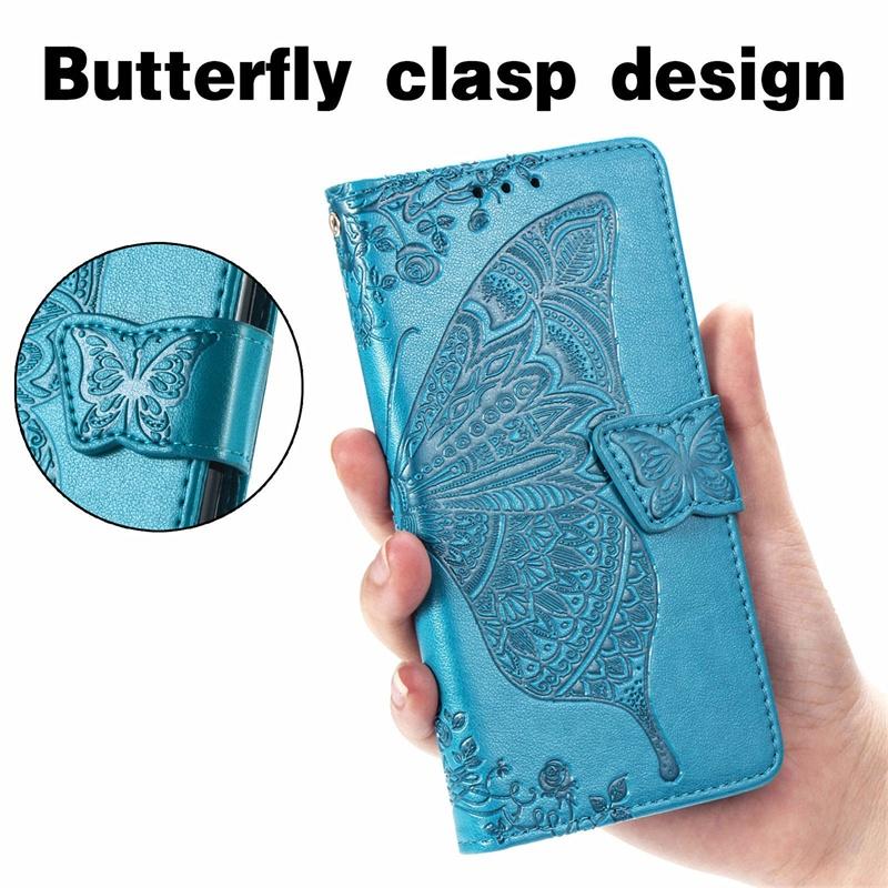 For Samsung Galaxy S21 S22 S23 S25 FE S26 Edge Ultra Plus Pro Case Flip Leather Wallet Cover Card Holder Cute Butterfly