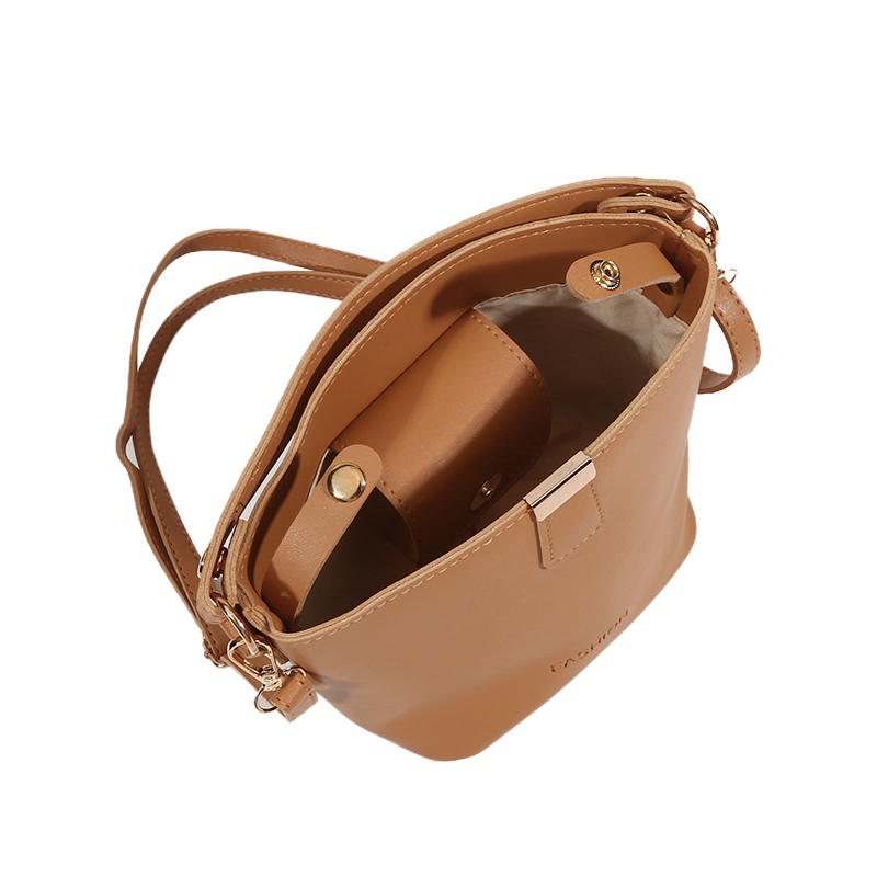 Simple Solid Color Crossbody Bags Women Elegant Shoulder Portable Bucket Bag