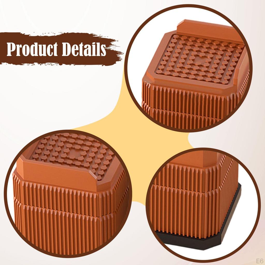 4 Stück Bettstuhl Beinerhöhung Mehrzweck Stoßdämpfung Erhöhungen Verlängerungen für Unterlegscheiben