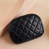 PU Leather Quilted Pattern Double Zipper Multi- Coin Purse