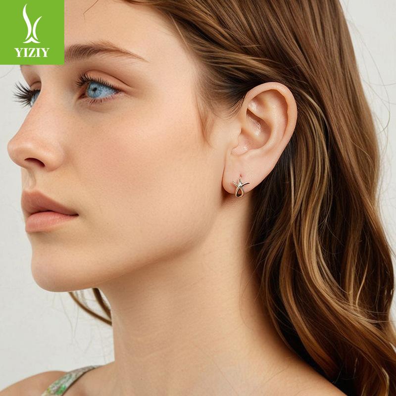 S925 Starfish Ear Buckle Earrings, Cross-Border Simple Metal Texture Sterling Silver Star Earrings Earrings.