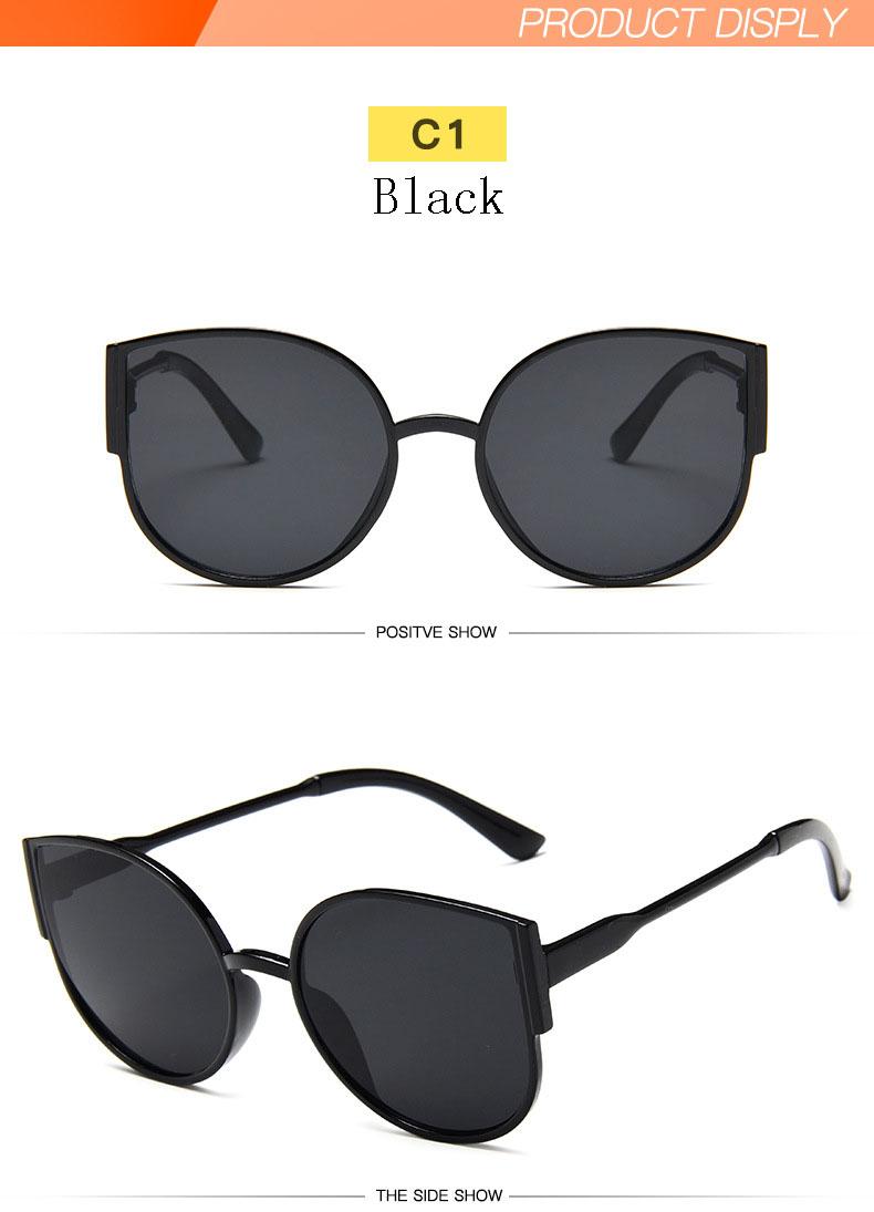 Vintage Sunglasses Women Cat Eye Fashion Plastic Frame Mirror Glasses