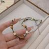 BLINGBAY Damen-Anhänger-Halskette, braune quadratische Perlen-Halskette, Damen-Chinese-Retro-Kunst-Pullover-Kette, Maillard-Accessoires, Schmuck, Geschenke