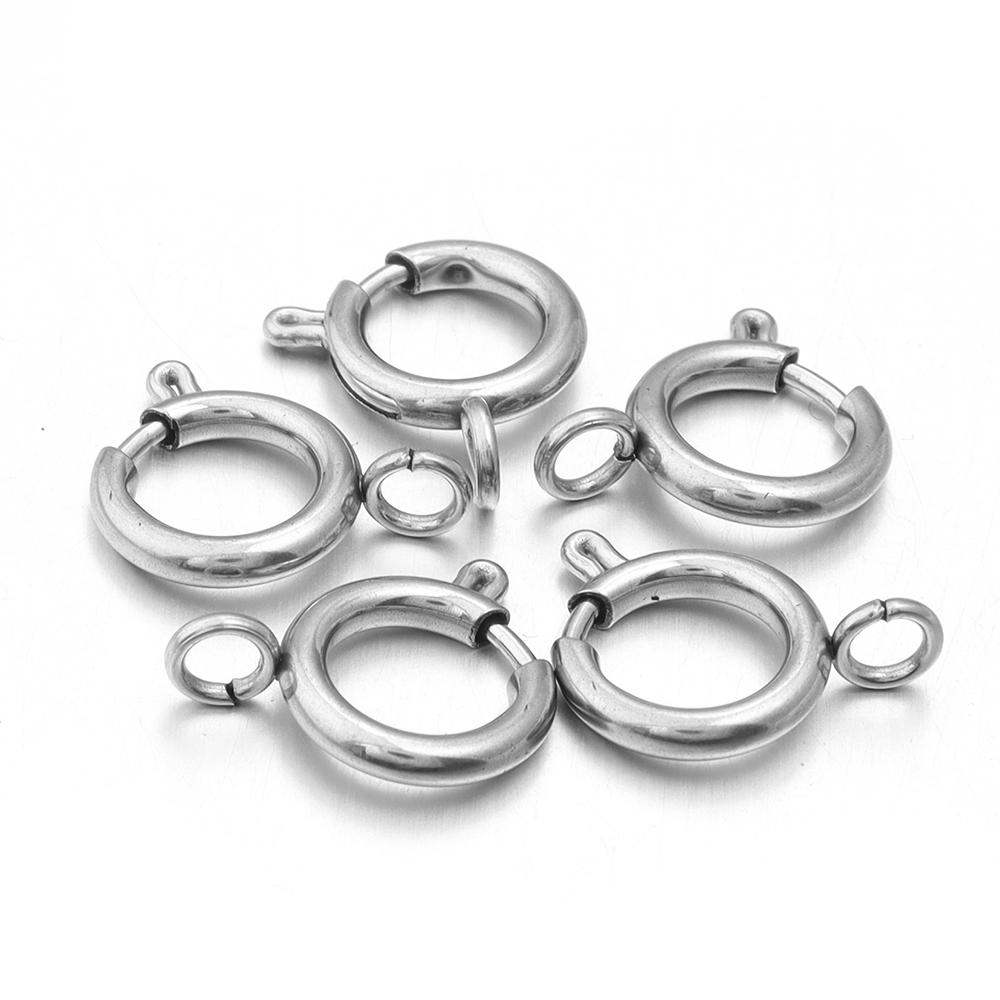 

5pcs/lot Gold Stainless Steel Spring Clasps Hooks Round Clasps End Connectors For DIY Necklace Bracelet Jewelry Making Accessory 5mm
