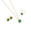 Emerald Rotating Ring Necklace: Japanese & Korean Style Zircon Titanium Steel Clavicle Chain