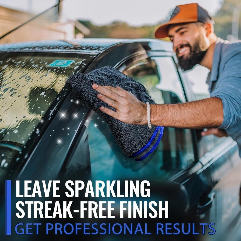 Velký mikrovláknový ručník na sušení auta 600 GSM pro mytí auta bez šmouh