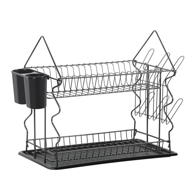 Double Layer Dish Rack - Large Capacity Bowl and Chopsticks Storage Rack