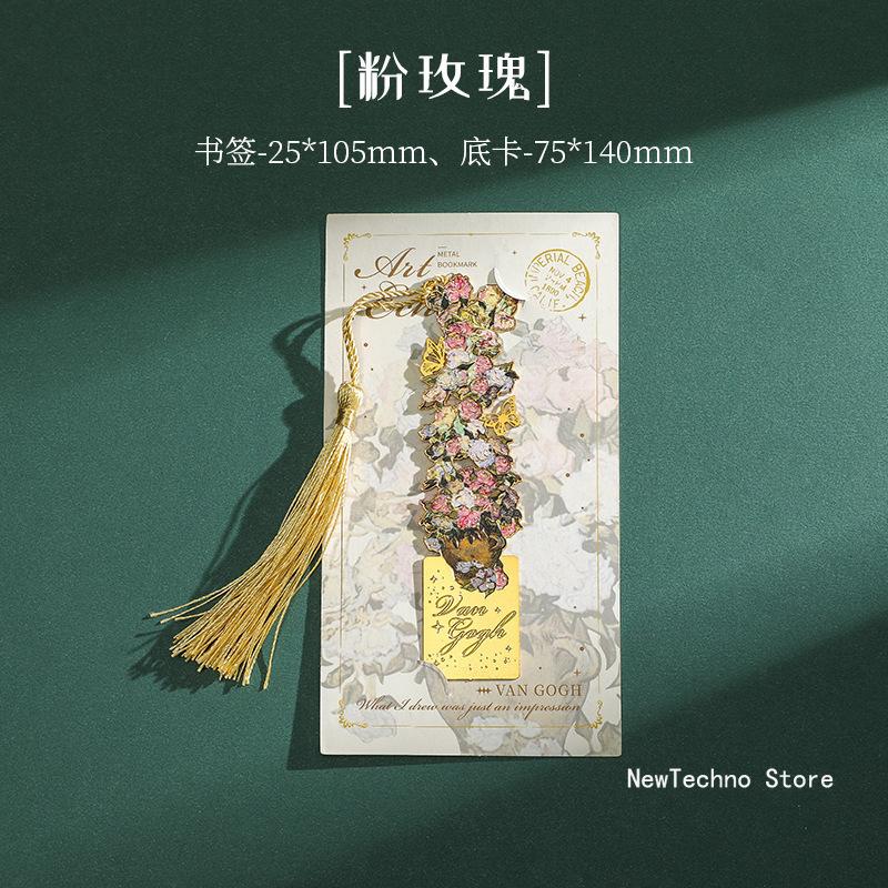 

2025 Vintage Painting Metal Bookmark Hollow Bookmark With Long Tassel For Book Club Readers Friends Teachers Students