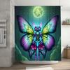 Stylish Fairy Rainbow Butterfly Shower Curtain Waterproof Fabric Bathroom Decor for Kids Girls Room Home Decor Green Moon Blue B