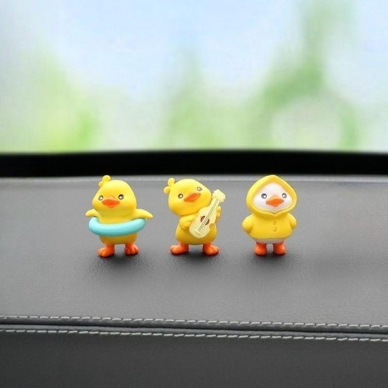 

3 шт. Аниме Фигурка Модель Маленький Желтый Утенок Декор Милые Украшения на Приборную Панель для Автомобиля Аксессуары для Интерьера Автомобиля для Девочек Подарки
