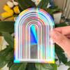 PVC 3D Regenbogen Sonnenfänger Wandaufkleber Katze Bär Raumschiff Planet Sonnenfänger Selbstklebende Fensteraufkleber Zimmer Heimdekoration