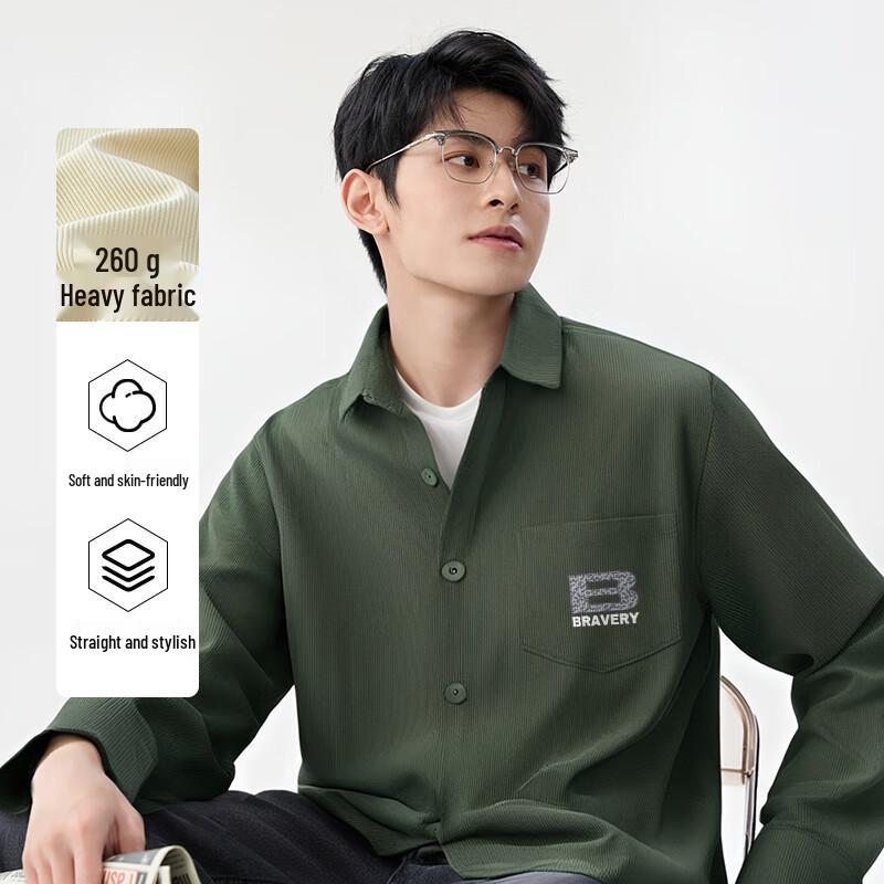 Baleno Men's Loose Fit Long Sleeve Print Shirt