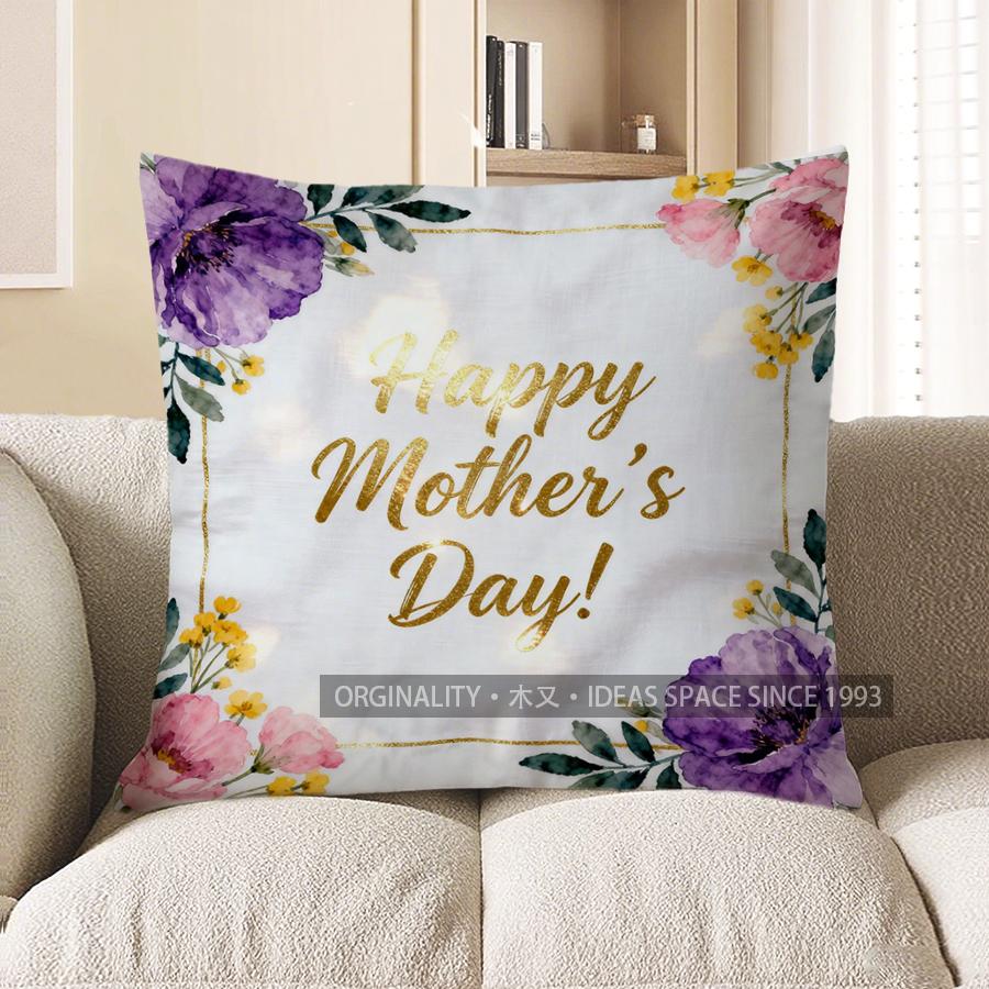 Home Decor Happy Mother'S Day Floral Throw Pillow Pattern Cushion Cover Suitable For Sofa Bedroom Car Pillow Cover