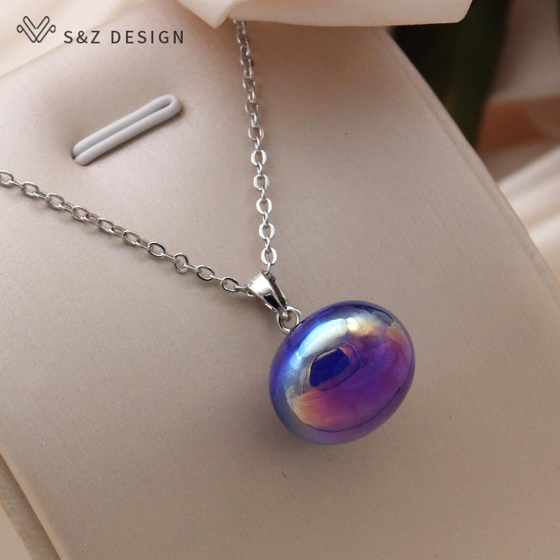 

Модные цветные бусины кулон ожерелье для женщин свадьба розовое золото цвет ключицы цепочка ювелирные изделия подарок