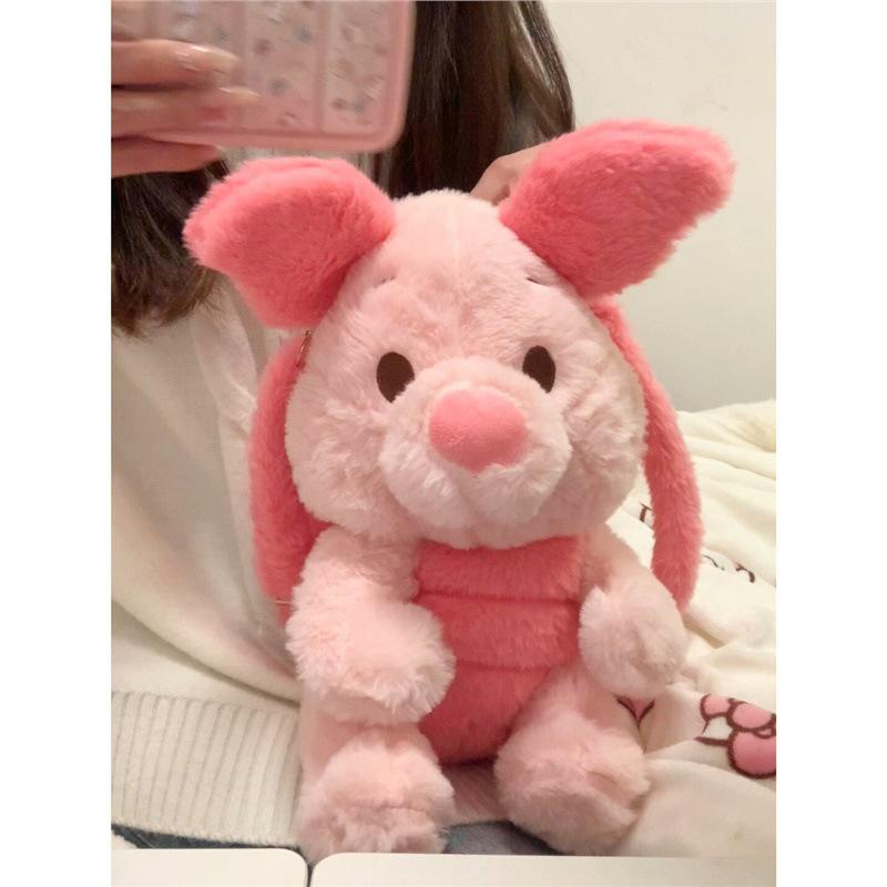 

2024 Piglet Plush Doll Backpack - Cute Ham Pig Shoulder Bag Standard