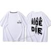 Ride Or Die Letter Print Bavlněné tričko Móda Značka Krátký rukáv Topy Unisex Ženy Léto 2023 Nová cool trička Volné Unisex oblečení