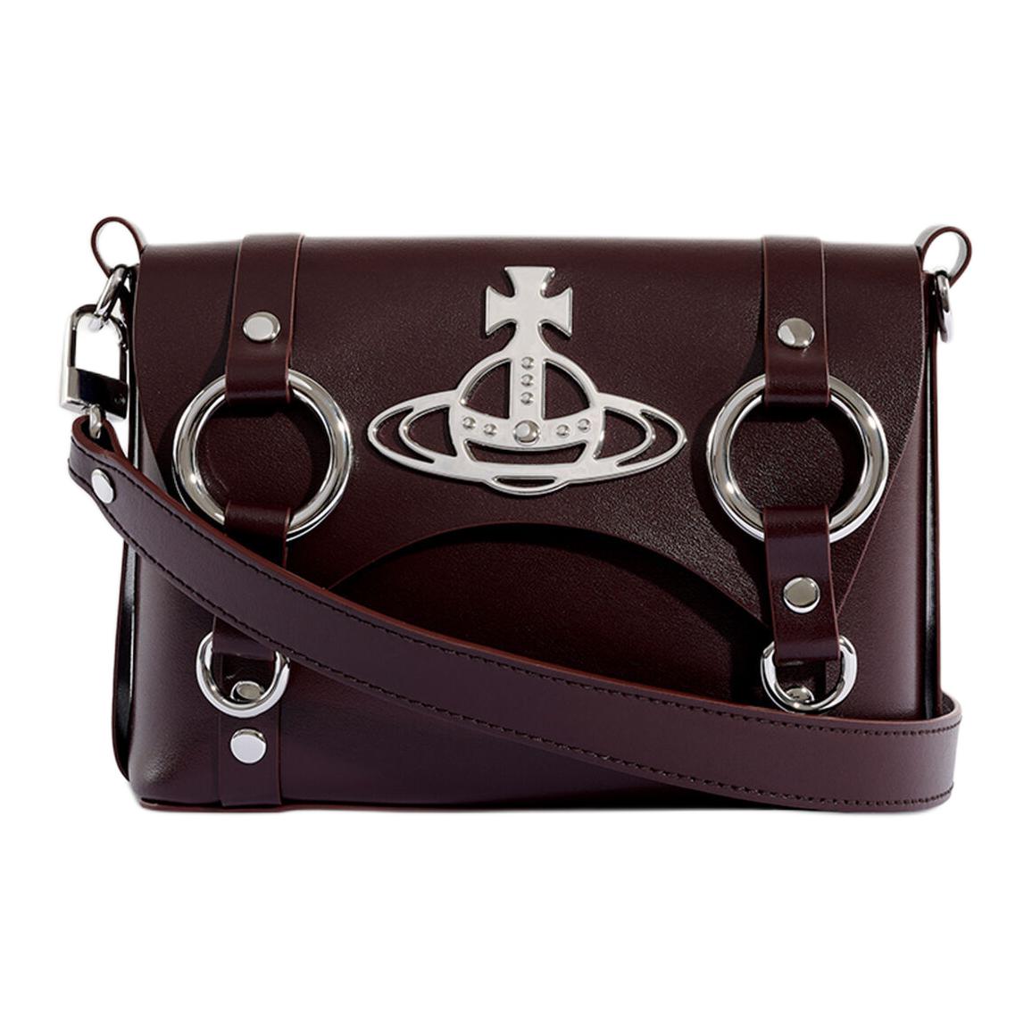 

VIVIENNE WESTWOOD Kim Detachable Shoulder Strap Snap Closure Leather Shoulder Bag Women Shoulder Bag Brown 48030007UL003TBROWN Basic Set (Bag+Dust Bag)