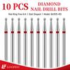 Ball Diamond Nail Drill Bit Set 1.5/2/2.5/3/3.5/4/4.5/5mm Red Fine Nail Milling Cutters Nail File Bit Sets Nail Prep Dead Skin Removal Shaping