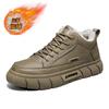 Thick-soled heightening board shoes men's winter new student retro trend fleece thickened flat-bottomed casual sports men's shoes