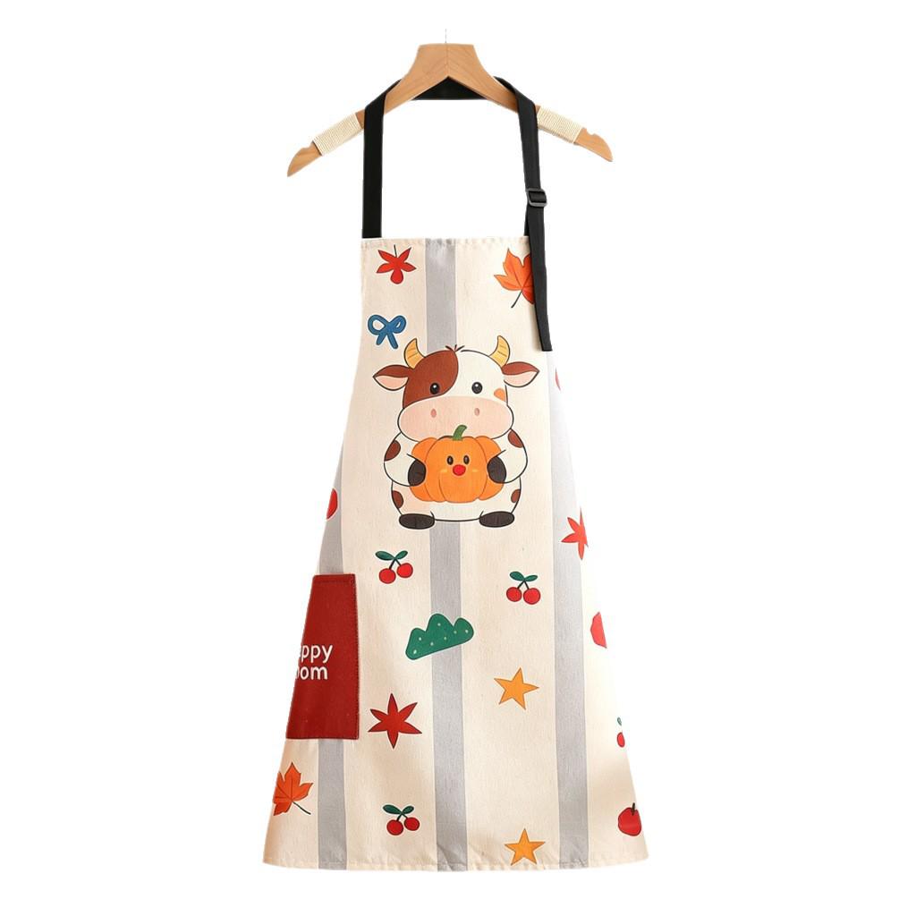 Cartoon Kitchen Apron: Stain-Proof, Wear-Resistant, Breathable, Waist Apron for Women