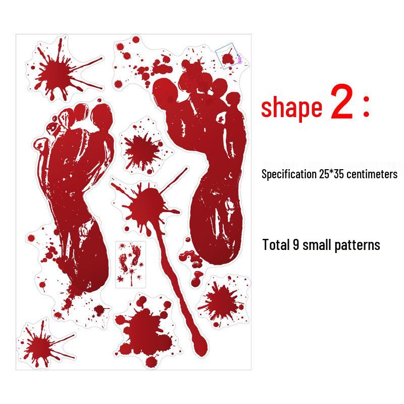 Halloween Blood Handprint & Bat Wall Stickers