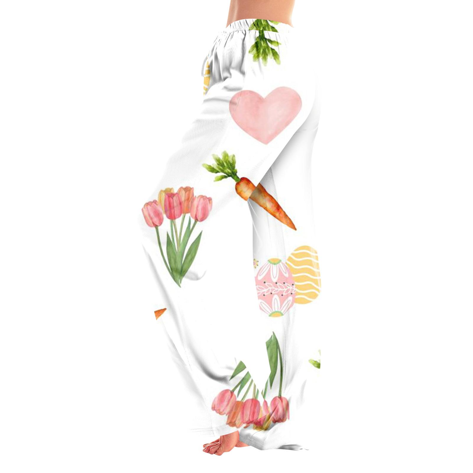 

Женские пижамные штаны, одежда для сна, повседневные брюки с эластичной резинкой на талии, удобные прямые свободные брюки для йоги XXXL