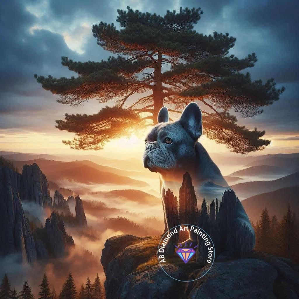 Cute French Bulldog Animal Diamond Painting Kit 5D DIY Dog Diamond Embroidery Cross Embroidery Handmade Art Gift Home Decoration