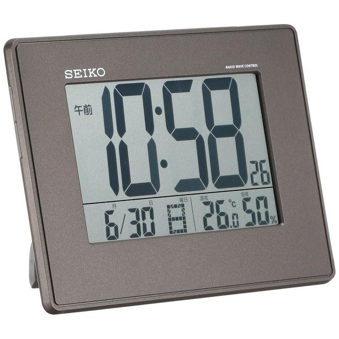 Seiko Clock Alarm Clock Radio Digital Wall/Table Calendar Temperature Humidity Display Large Screen Black Metallic SQ770K SEIKO Black